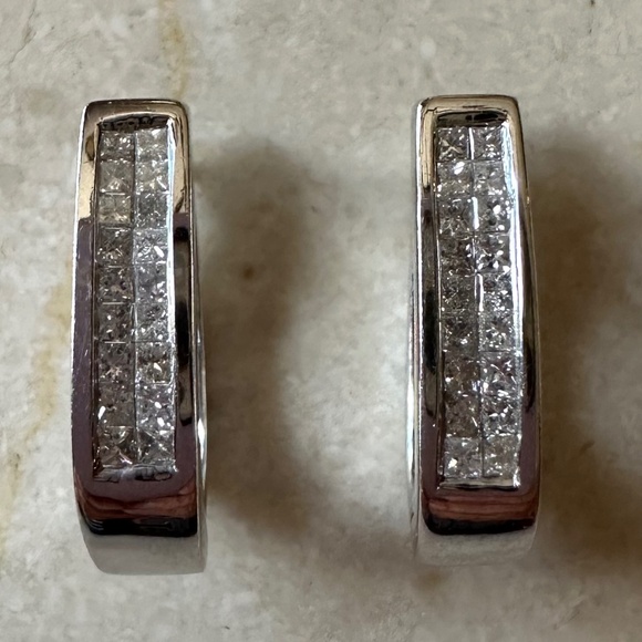 Diamond Hoop Earrings - Picture 1 of 8